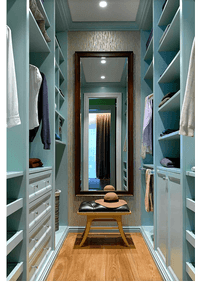 Параллельная гардеробная комната с большим зеркалом Севастополь